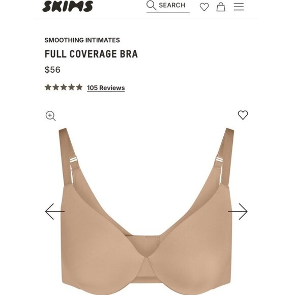 SKIMS SMOOTHING INTIMATES FULL COVERAGE BRA SIZE 38DD IN CLAY NWT $56 - Picture 7 of 11